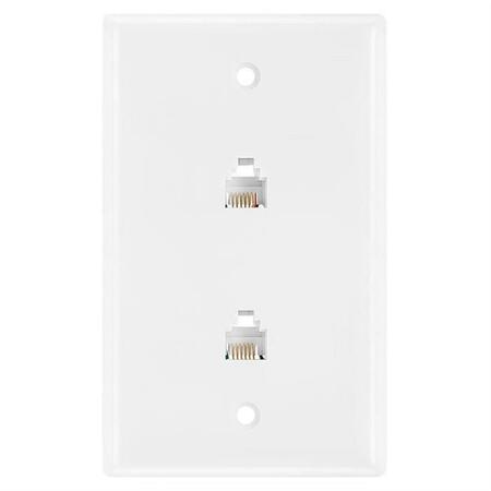 CMPLE 6P6C Double Wall Plate Jacks - White 467-N